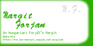 margit forjan business card